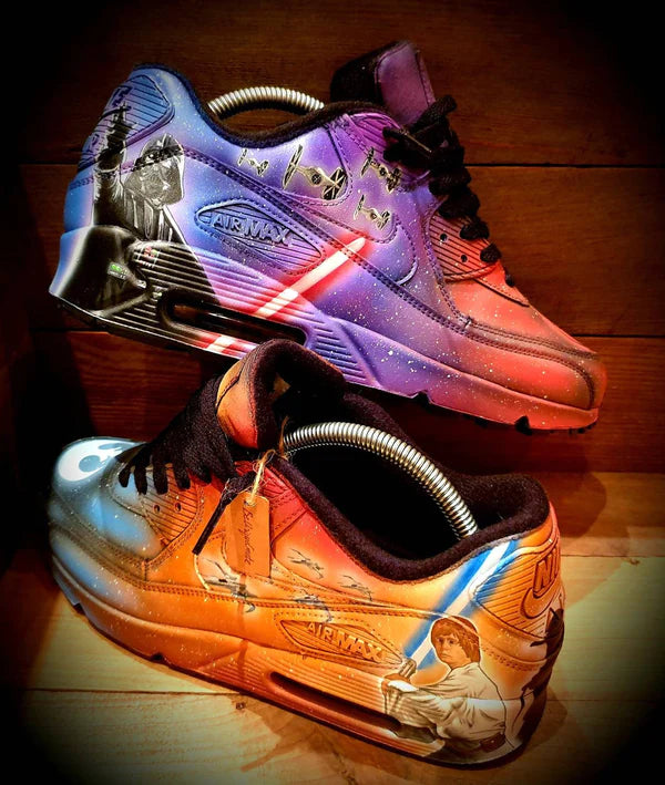 Custom Painted Nike Air Max 90 – BeUniqueCreate – Custom Painted Shoes ...