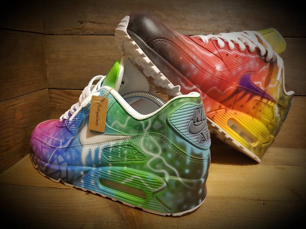 Custom Painted Air Max 90 - Kids Fully Personalised Bespoke Design Trainers