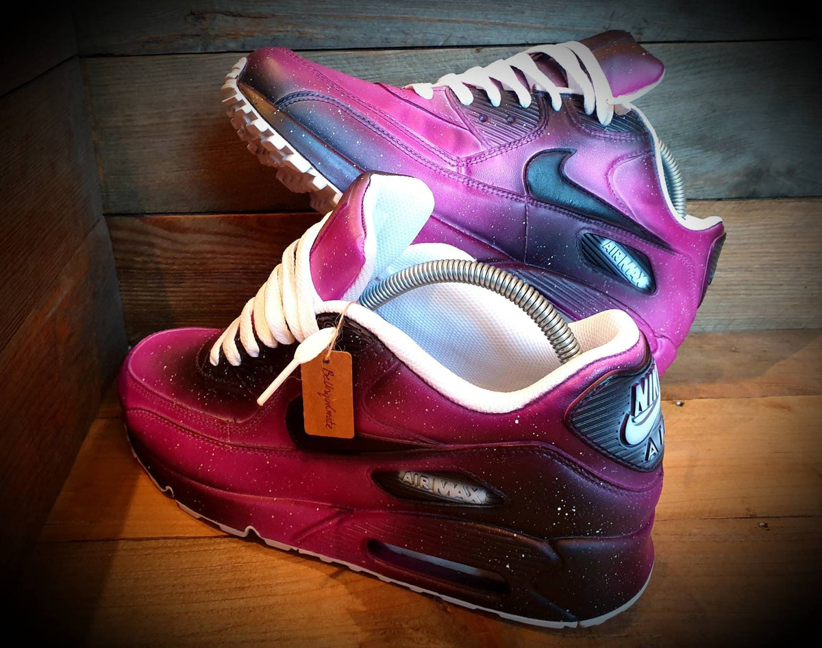 Custom Painted Air Max 90 - Galaxy Space Pink Trainers