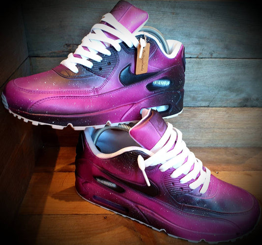 Custom Painted Air Max 90 - Galaxy Space Pink Trainers