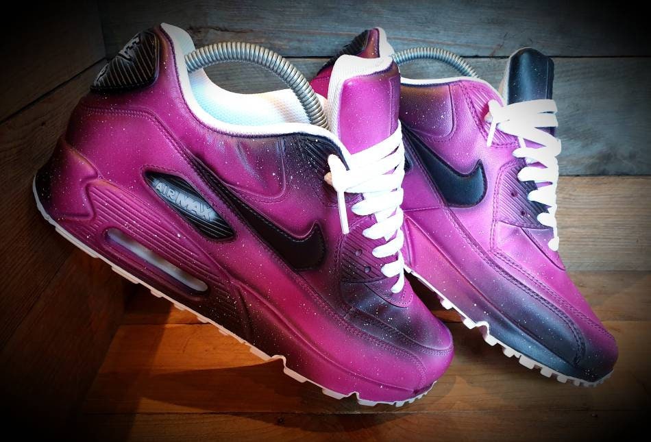 Custom Painted Air Max 90 - Galaxy Space Pink Trainers