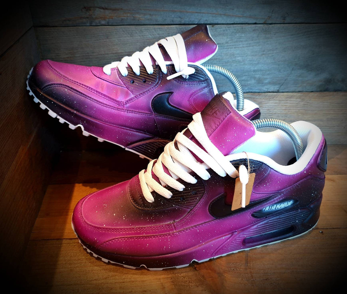 Custom Painted Air Max 90 - Galaxy Space Pink Trainers