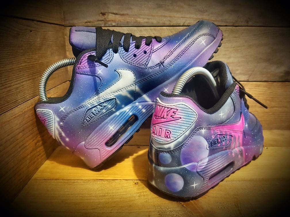 Custom Painted Air Max 90 - Galaxy Space Purple Trainers
