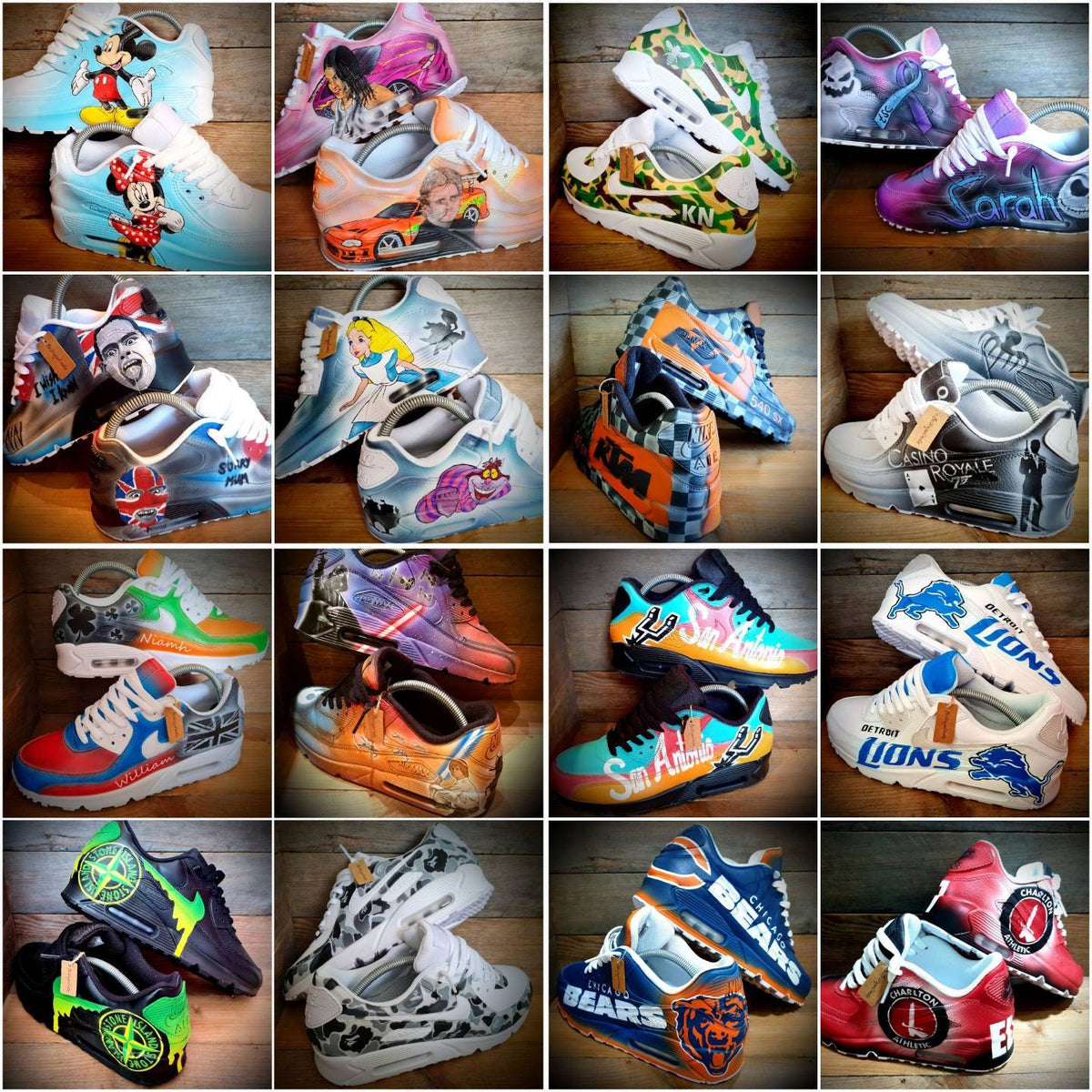 Custom Painted Air Max 90 - Galaxy Space Purple Trainers