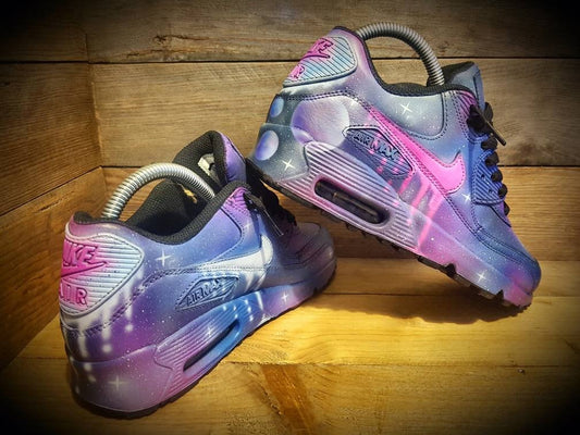 Custom Painted Air Max 90 - Galaxy Space Purple Trainers