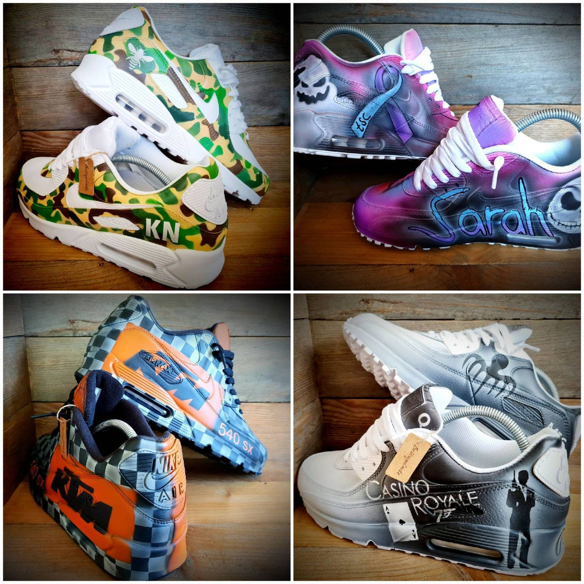 Custom Painted Air Max 90 - Fully Personalised Bespoke Design Trainers