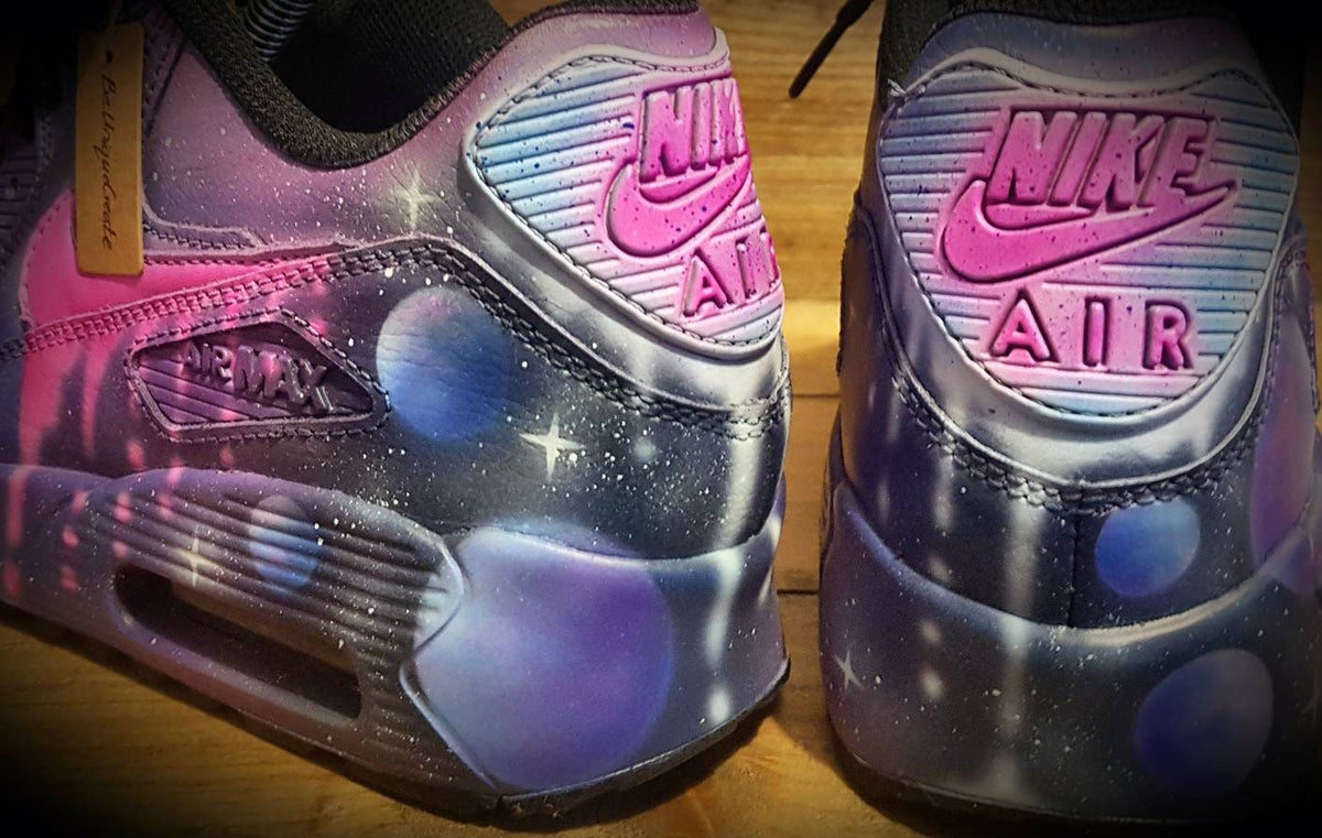 Custom Painted Air Max 90 - Galaxy Space Purple Trainers
