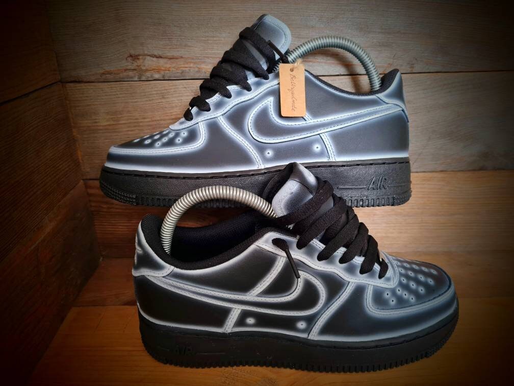 Custom Painted Air Force 1 - White Black Cartoon Trainers