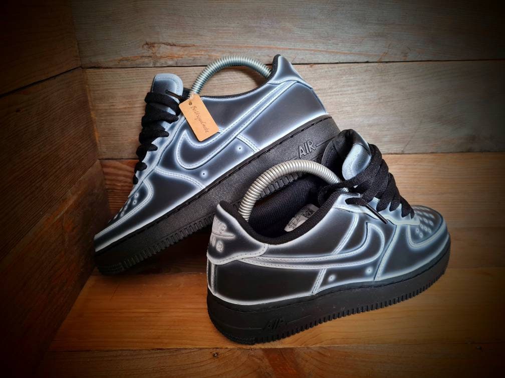 Custom Painted Air Force 1 - White Black Cartoon Trainers